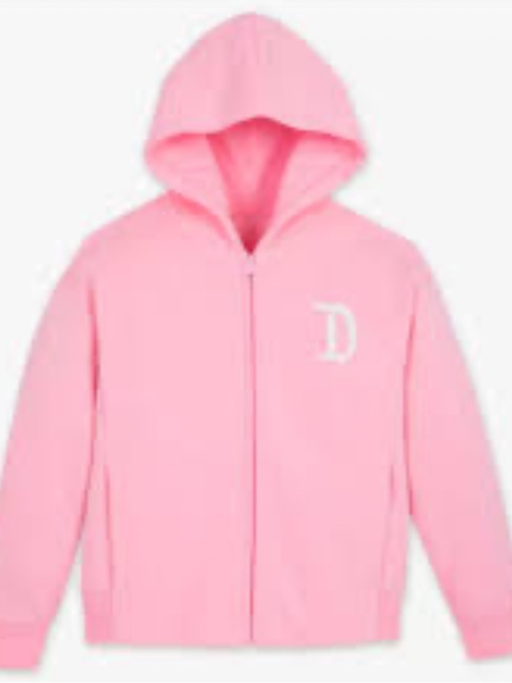 Disneyland Pink Zip-Up Hooded Sweatshirt with D Logo - 4T